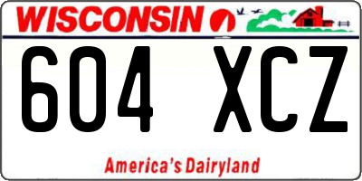 WI license plate 604XCZ
