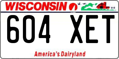 WI license plate 604XET