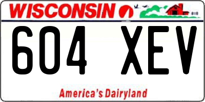 WI license plate 604XEV