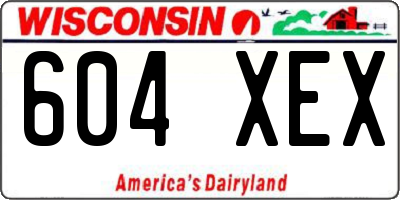 WI license plate 604XEX