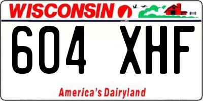 WI license plate 604XHF