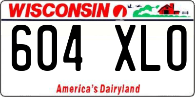 WI license plate 604XLO