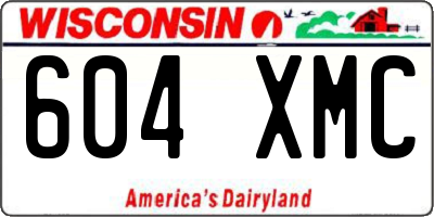 WI license plate 604XMC