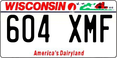 WI license plate 604XMF