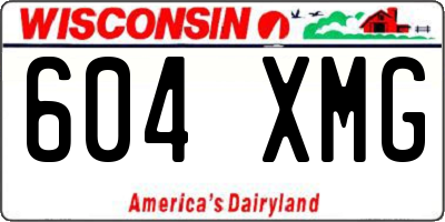 WI license plate 604XMG