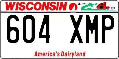 WI license plate 604XMP
