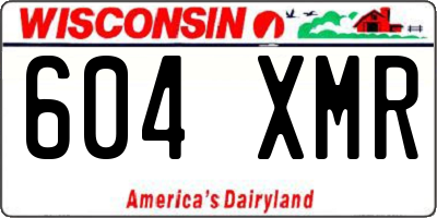 WI license plate 604XMR