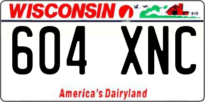 WI license plate 604XNC
