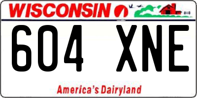 WI license plate 604XNE