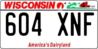 WI license plate 604XNF