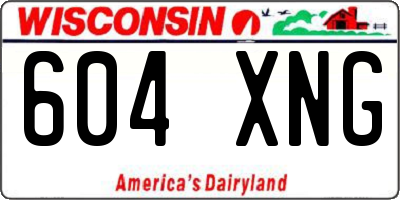 WI license plate 604XNG