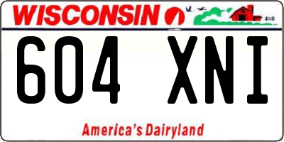 WI license plate 604XNI