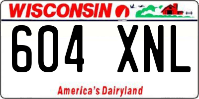 WI license plate 604XNL