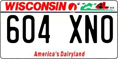 WI license plate 604XNO