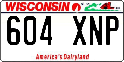 WI license plate 604XNP