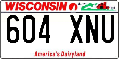 WI license plate 604XNU