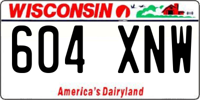 WI license plate 604XNW