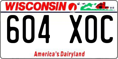 WI license plate 604XOC