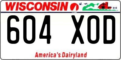WI license plate 604XOD