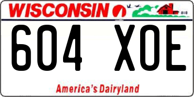WI license plate 604XOE