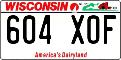WI license plate 604XOF