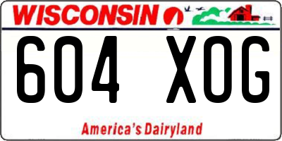 WI license plate 604XOG