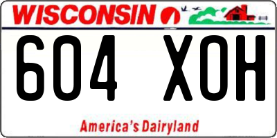 WI license plate 604XOH