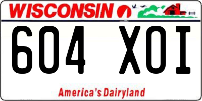 WI license plate 604XOI