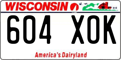 WI license plate 604XOK
