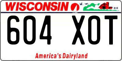 WI license plate 604XOT