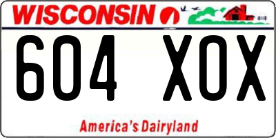 WI license plate 604XOX