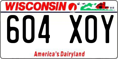 WI license plate 604XOY