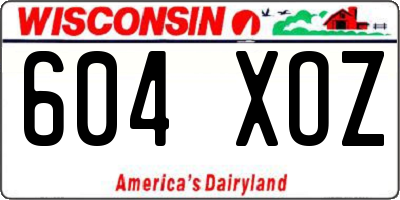 WI license plate 604XOZ