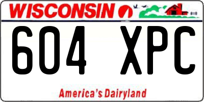 WI license plate 604XPC