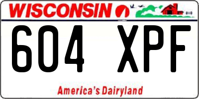 WI license plate 604XPF