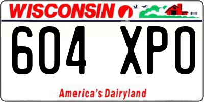 WI license plate 604XPO