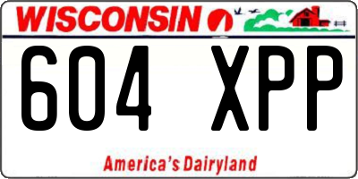 WI license plate 604XPP