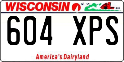 WI license plate 604XPS
