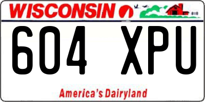 WI license plate 604XPU