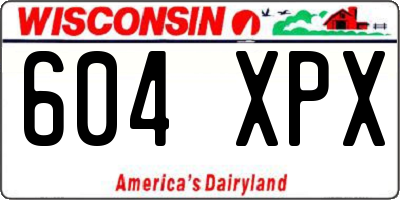 WI license plate 604XPX