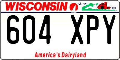 WI license plate 604XPY