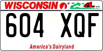 WI license plate 604XQF