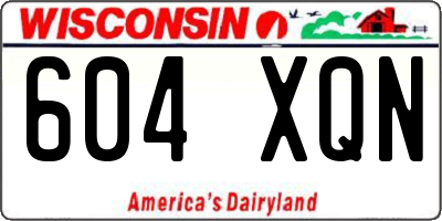 WI license plate 604XQN