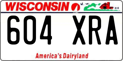 WI license plate 604XRA