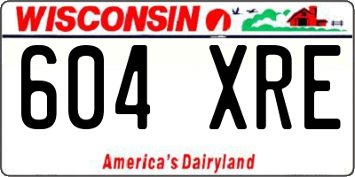 WI license plate 604XRE