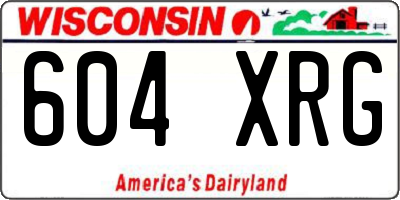 WI license plate 604XRG