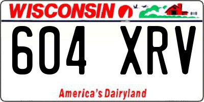WI license plate 604XRV
