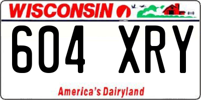 WI license plate 604XRY