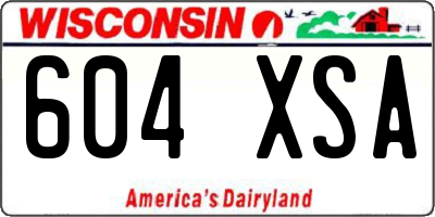 WI license plate 604XSA