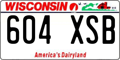 WI license plate 604XSB